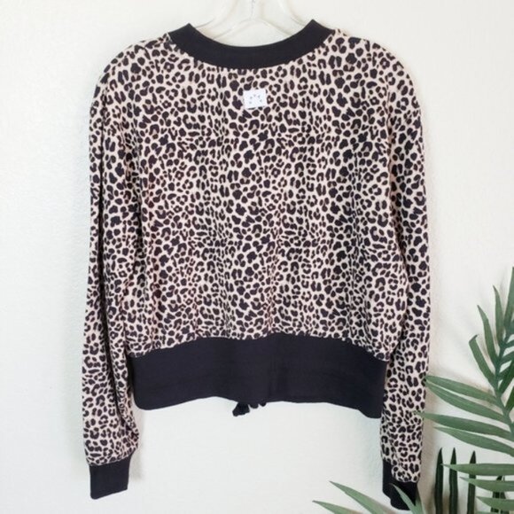 VARLEY Arden Leopard Print Sweatshirt size XS Oversized - Picture 5 of 12